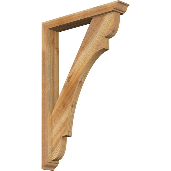 Ekena Millwork Olympic Traditional Rough Sawn Bracket w/ Offset Brace, Western Red Cedar, 4"W x 24"D x 36"H BKT0402X24X36OLY01RWR - main